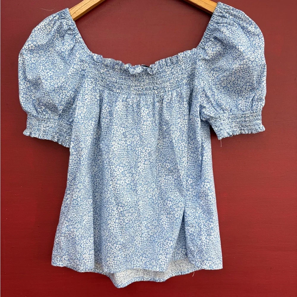 J Crew Liberty Floral Jacqueline’s Blossom Peasant Shirt